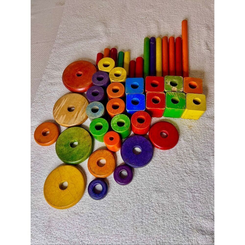 Collectible Set of Vintage Playskool COL-O-ROL BLOCKS